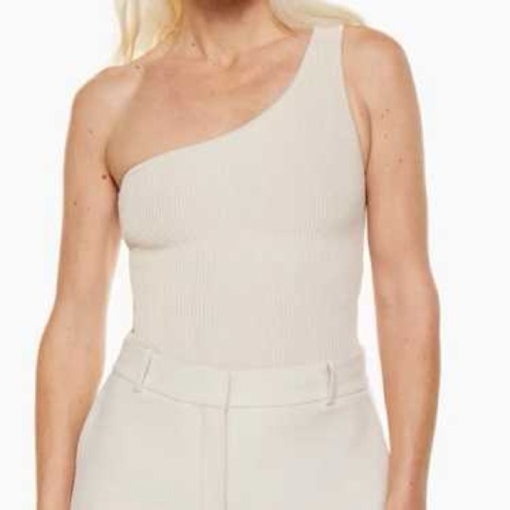 Aritzia one shoulder sculpt knit tank